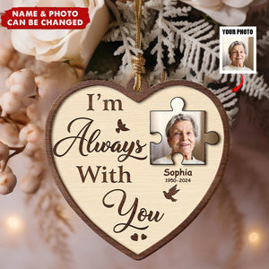 Custom Photo A Piece Of My Heart Memorial - Personalized Wooden Ornament