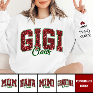 2024 Fashion Personalized Gigi Claus Sweatshirt With Child's Name