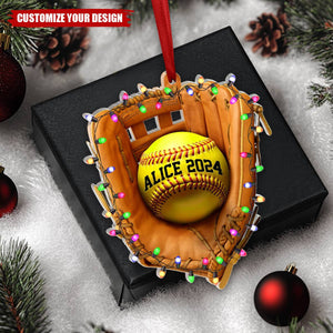 Personalized Softball Baseball Ornament, Gifts for Softball Players, Baseball Players