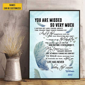 You Are Missed So Very Much I Think Of All The Laughter-Personalized Canvas