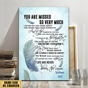 You Are Missed So Very Much I Think Of All The Laughter-Personalized Canvas