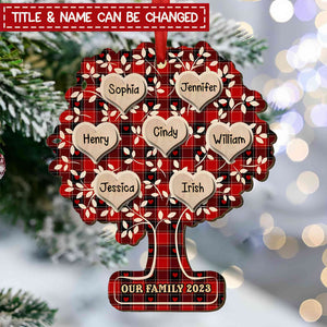 Our Family Tree 2023 Sweet Heart Family Members Personalized Ornament