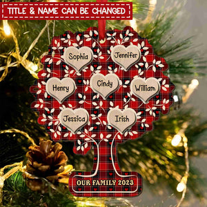Our Family Tree 2023 Sweet Heart Family Members Personalized Ornament