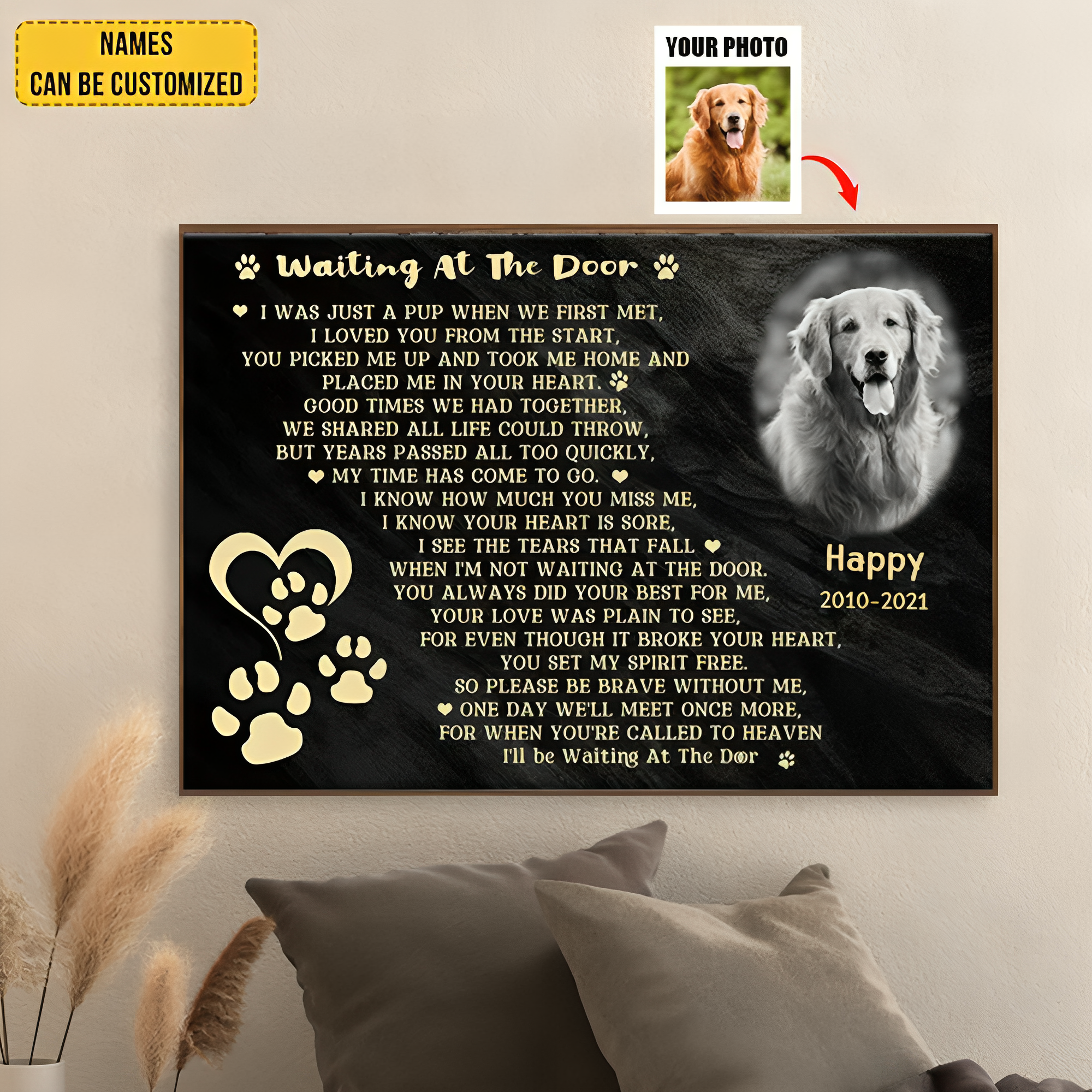 Personalized Dog Memorial Gift For Dog Lovers Canvas- Dog Memorial Gift For Dog Lovers