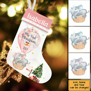 Baby Gift My First Christmas Elephant Stocking