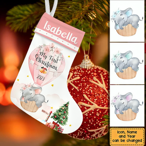 Baby Gift My First Christmas Elephant Stocking