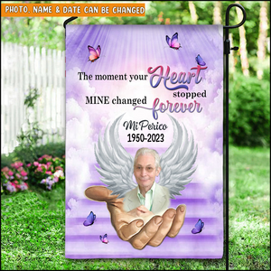 Personalized memorial upload photo garden flag house flag Your Wings were ready