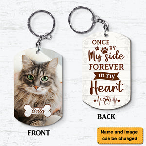 Pet Memorial Once By My Side Forever In My Heart Photo Personalized Acrylic Keychain