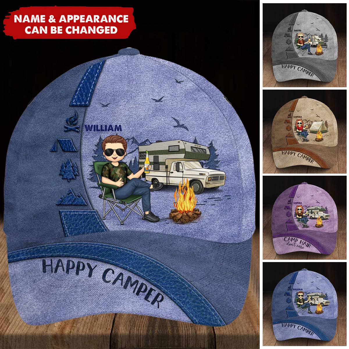 Camp Hair Don't Care - Personalized Classic Cap Gift For Camping Lovers