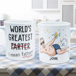 Funny Best Dad World'S Greatest Farter I Mean Father - Personalized Mug