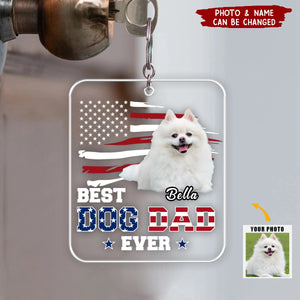 Personalized Gift For Dad Custom Photo Ultimate Dog Dad Acrylic Keychain