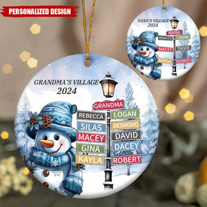 Personalized Christmas Snowman Ornaments for Grandma