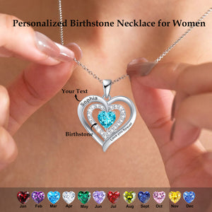 I Love You For Always And Forever - Personalized Birthstones Necklace