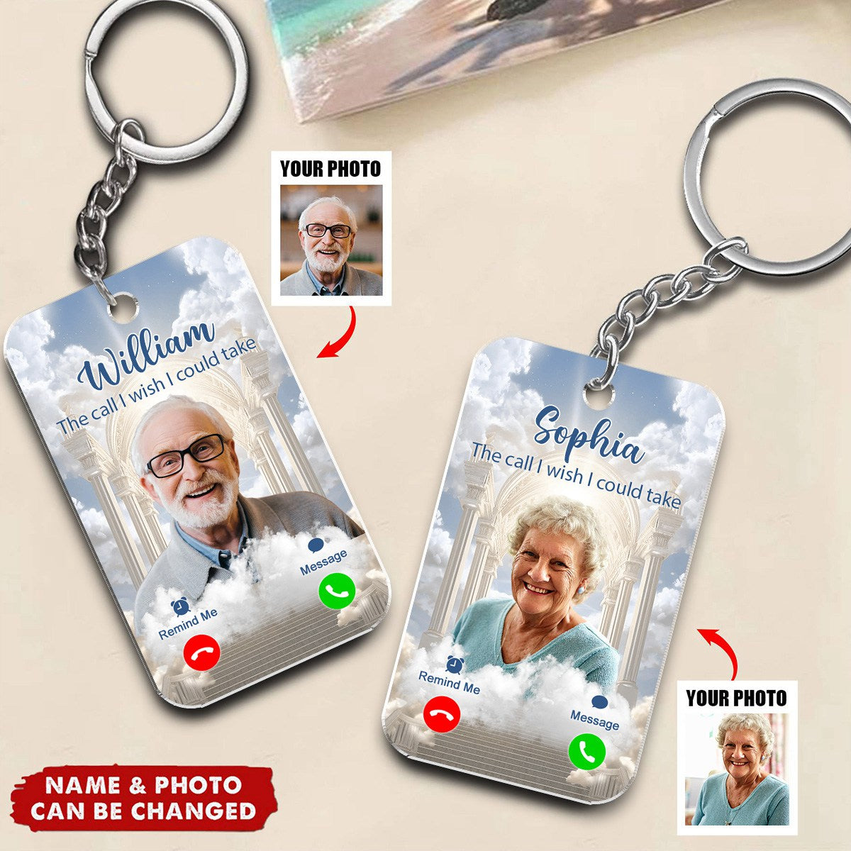 The Call I Wish I Could Take Personalized Memorial Photo Acrylic Keychain