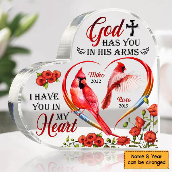 Cardinal God Has You Personalized Memorial Plaque