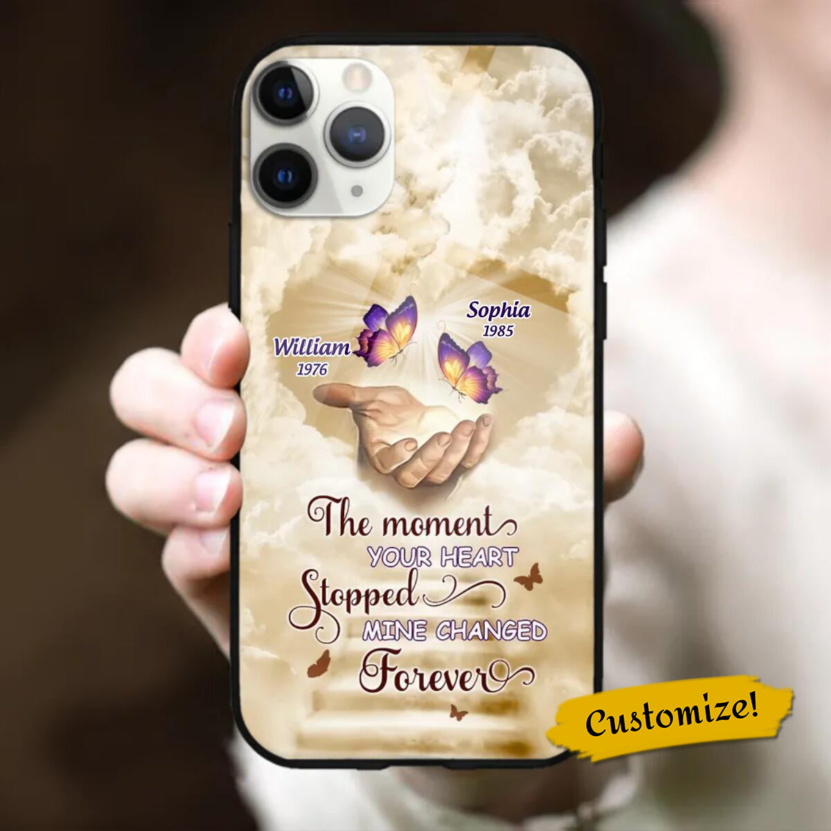 The Moment Your Heart Stopped, Mine Changed Forever Personalized Memorial Phonecase