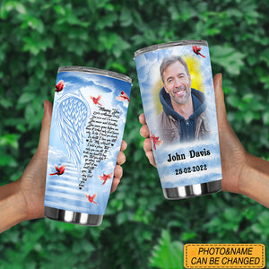 Missing You Always Cardinal Personalized Photo Tumbler Memorial