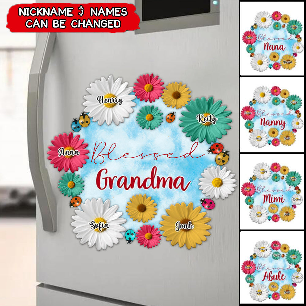 Gift For Grandma Mom Flower Personalized Sticker