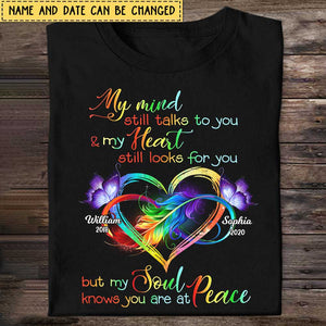 Family Loss Infinite Love My Soul Knows You Are At Peace Butterflies Custom Names Memorial Tshirt