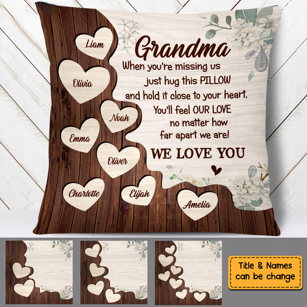 We Love You - Grandma Mom Hug This Personalized Pillowcase