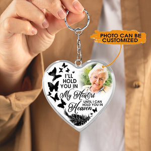 Personalized Memorial Heart Keychain - I Will Hold In My Heart