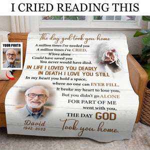 The Day God Took You Home - Personalized Photo Blanket