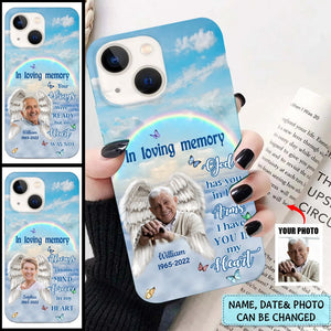 Upload Photo Family Loss In Loving Memory Rainbow Angel Wings Customized Gift Memorial Phone case