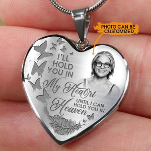 Personalized Memorial Heart Necklace I Will Hold In My Heart For Someone Custom Memorial Gift