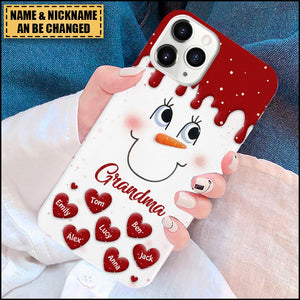 Cute Snow my Grandma Mom Little Heart Kids Personalized Christmas Phone Case