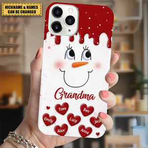 Cute Snow my Grandma Mom Little Heart Kids Personalized Christmas Phone Case