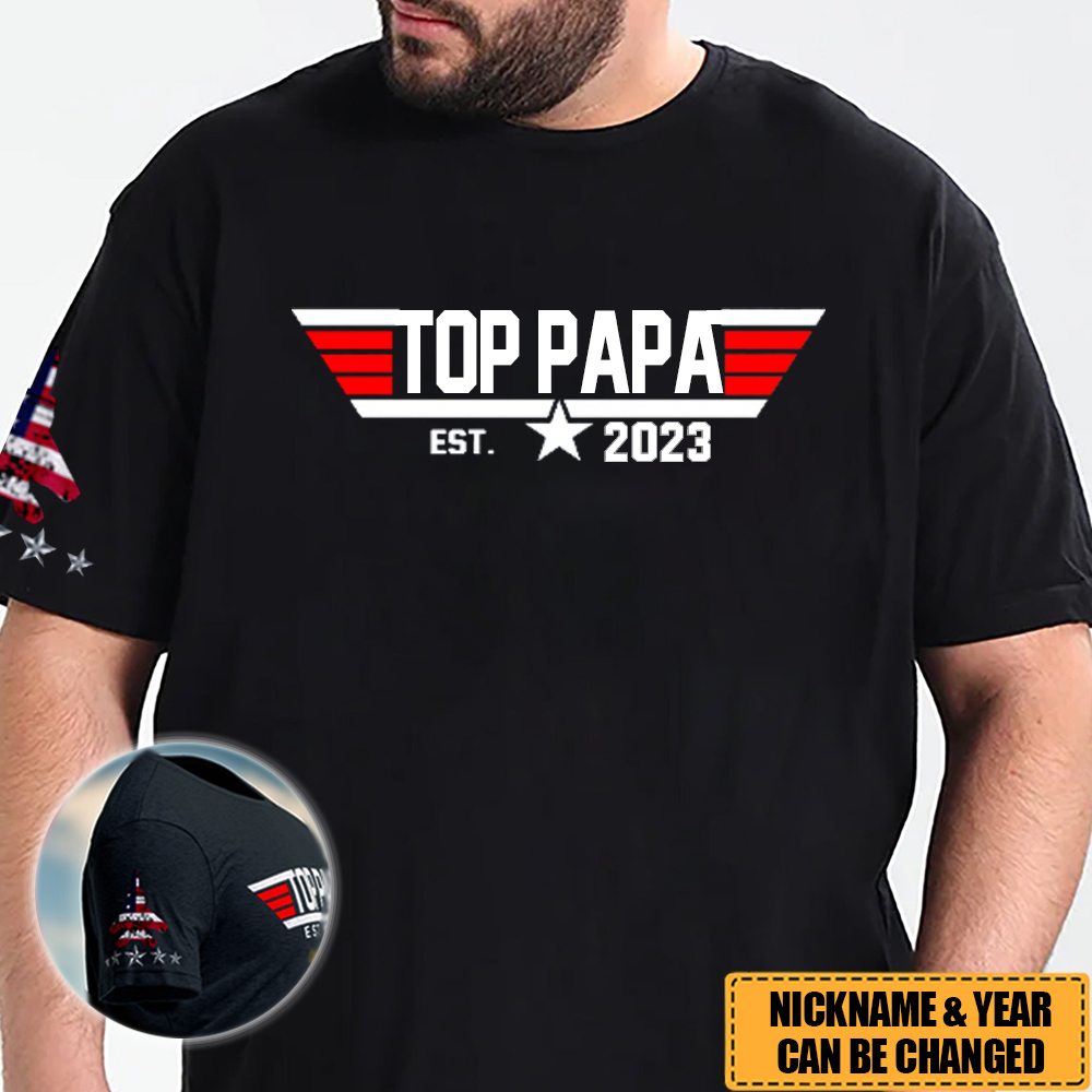 Personalized Top Papa T-Shirt , Best Father's Day Gift