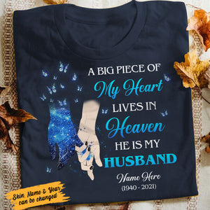 Widow Memorial Husband My Heart In Heaven T Shirt