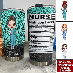 Personalized Tumbler - Gift For Nurse - Nurse Nutrition Facts