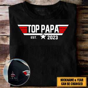 Personalized Top Papa T-Shirt , Best Father's Day Gift