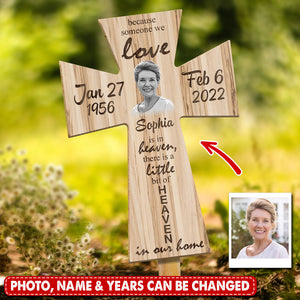 Memorial Upload Photo There Is A Little Bit Of Heaven In Our Home Personalized Stake