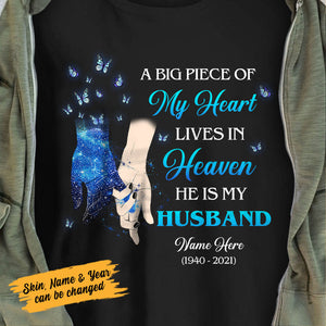 Widow Memorial Husband My Heart In Heaven T Shirt