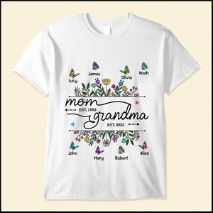 Wild Flower Colorful Butterfly Kids Personalized Shirt
