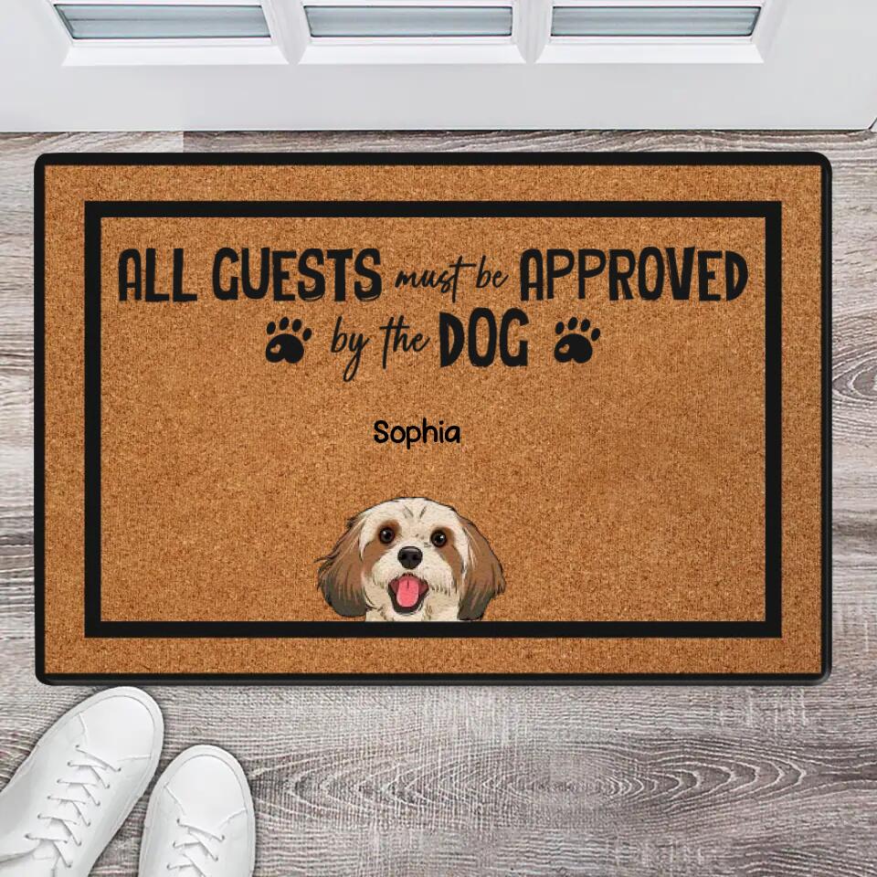 Custom Dog Photo Doormat - Visitors Must Be Approved By Welcome Mat