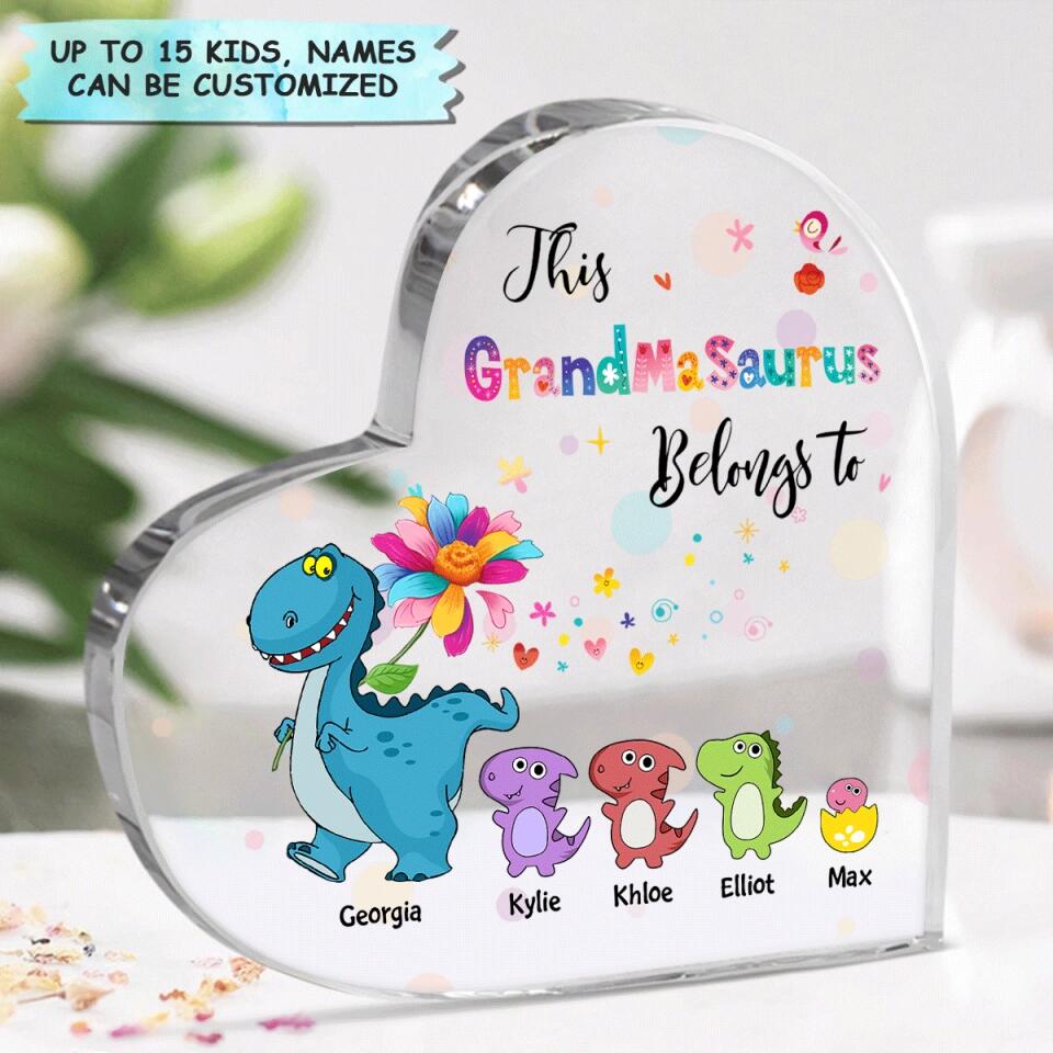 Personalized Heart-Shaped Acrylic Plaque - Gift For Grandma