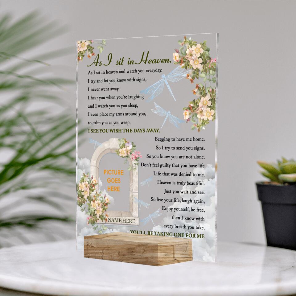 As I Sit in Heaven Memorial Photo Gift Personalised Memorial