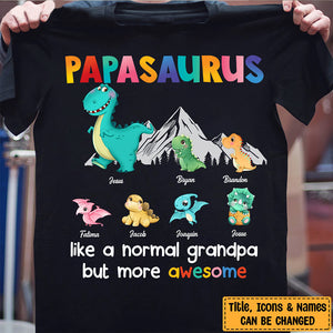 Gift For Grandpa Papasaurus Shirt
