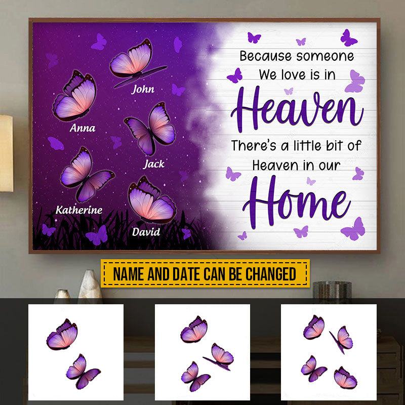 Butterfly Heaven In Our Home - Memorial Gift - Personalized Custom Poster