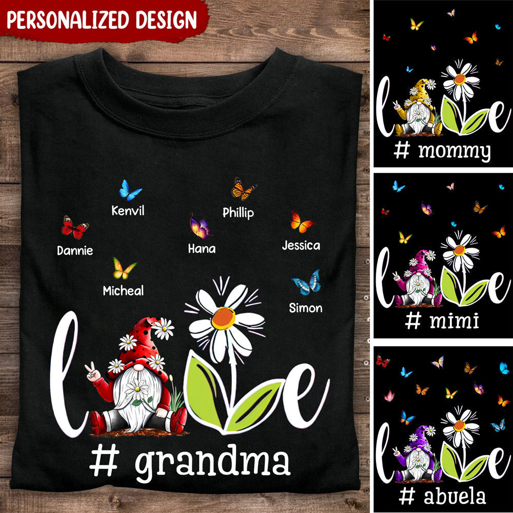 Personalized Love Grandma life 4th July American Flag Leopard T Shirt