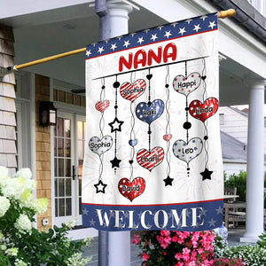 Personalized 4th of july heart welcome Grandma's House Garden - Gift for Nana Mom Auntie Independence day