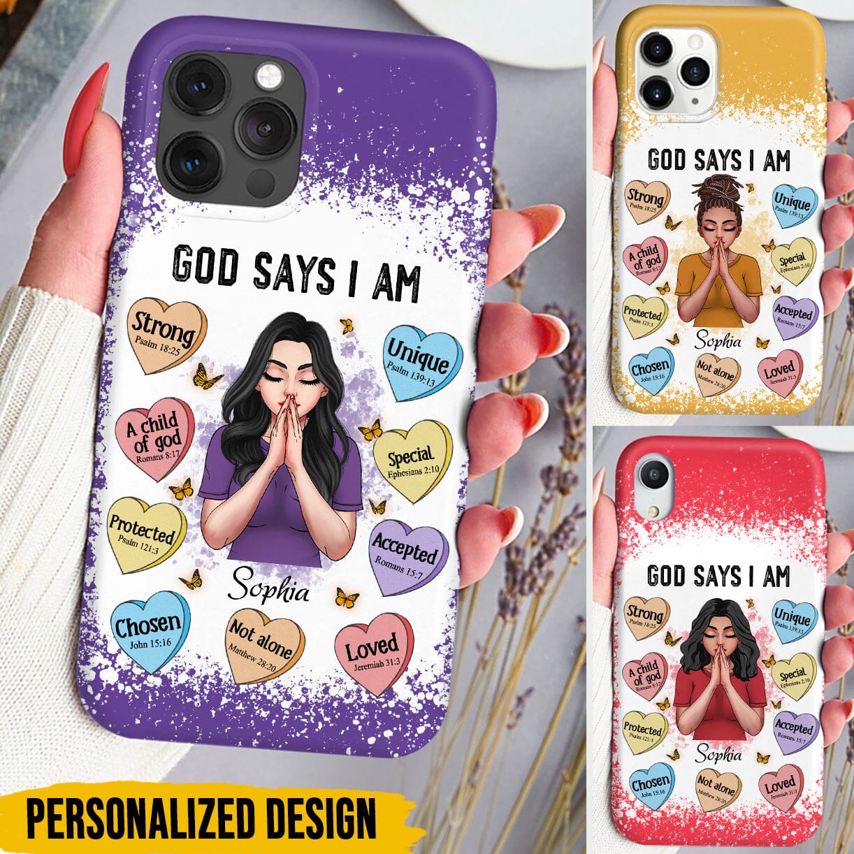 Personalized Affirmations God Says I Am Phone Case