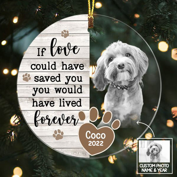 Personalized Pet Memo Photo Circle Acrylic Ornament