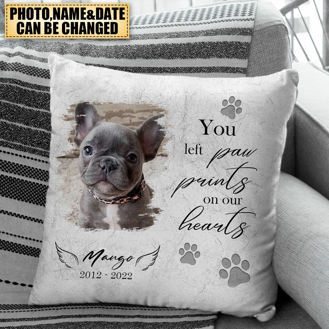 Personalized Memorial Photo Pillowcase, No Longer By Our Side