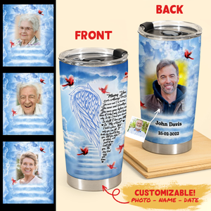 Missing You Always Cardinal Personalized Photo Tumbler Memorial